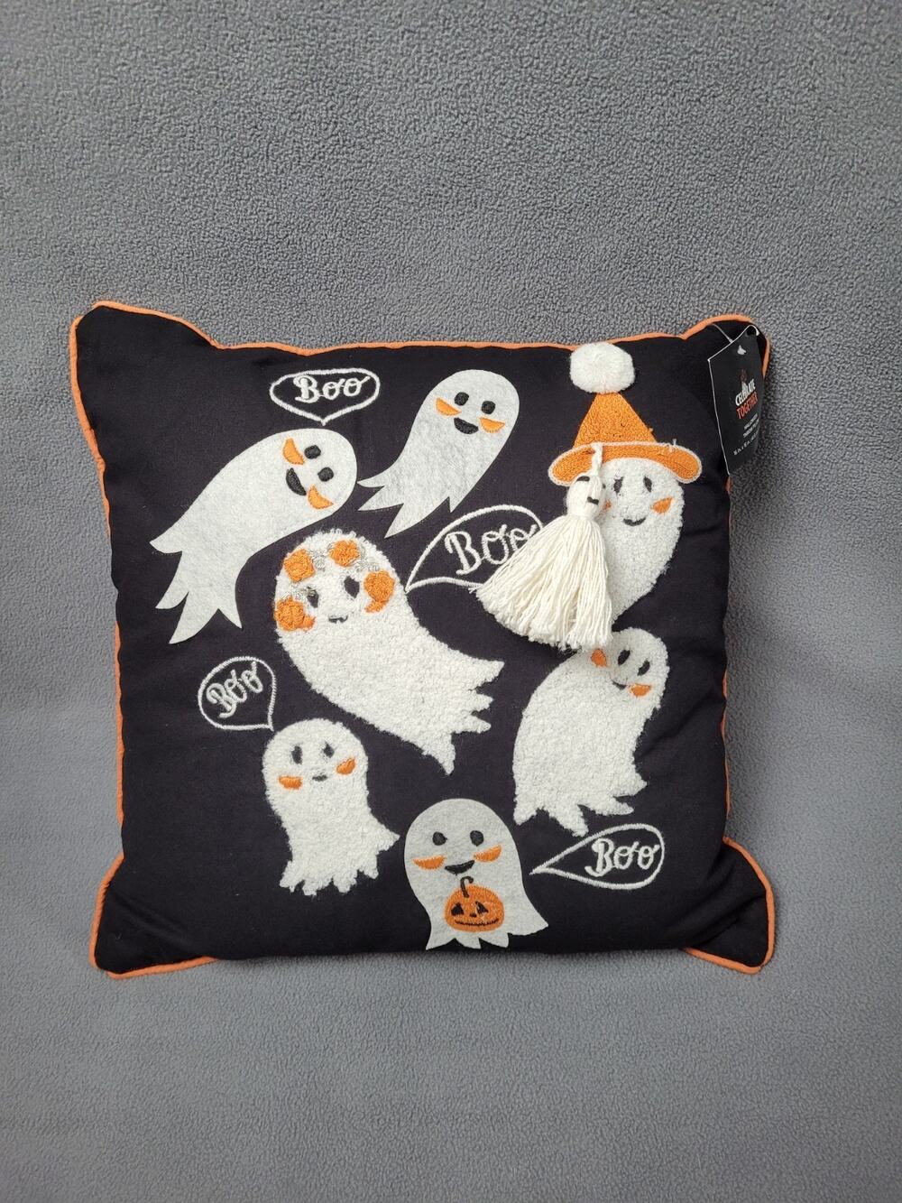 Celebrate Together Halloween Ghosts Decorative Throw Pillow Textured 16"x16"